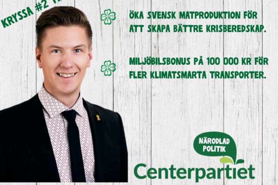 Centerpartiets Gusten Mårtensson kör personvalskampanj på dejting-appen Tinder.