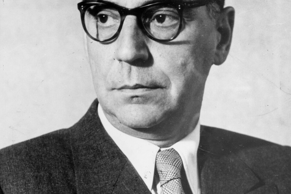 Den jugoslaviske författaren Ivo Andric, Nobelpristagare i litteratur 1961.