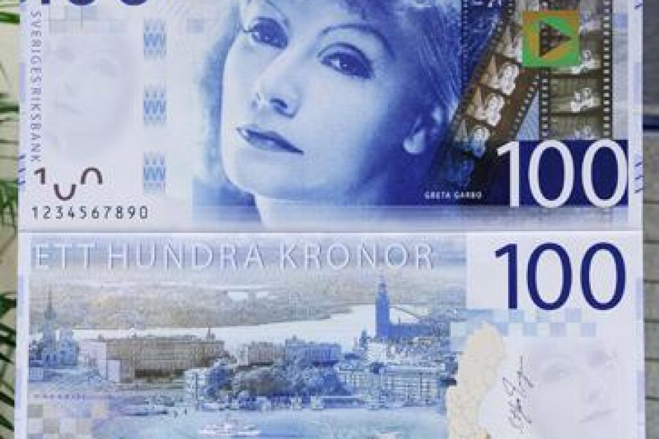 Greta Garbo på 100-kronorssedeln.