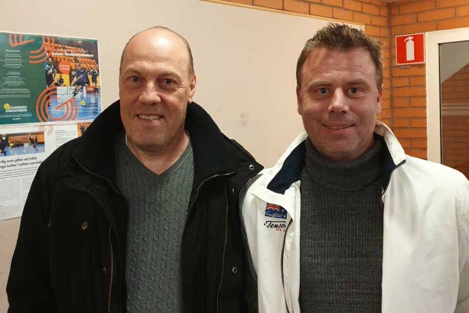 Huvudtränaren Joachim Christensson (t.v.) och assisterande Andreas ”Lillen” Petersson (t.h.) leder Mörbylångas herrlag säsongen 2020.