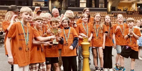 Gårdbyskolan vann rikafinalen i Schackfyran i Helsingborg. Foto: Henrik Carlsson/Smålands Schackförbund