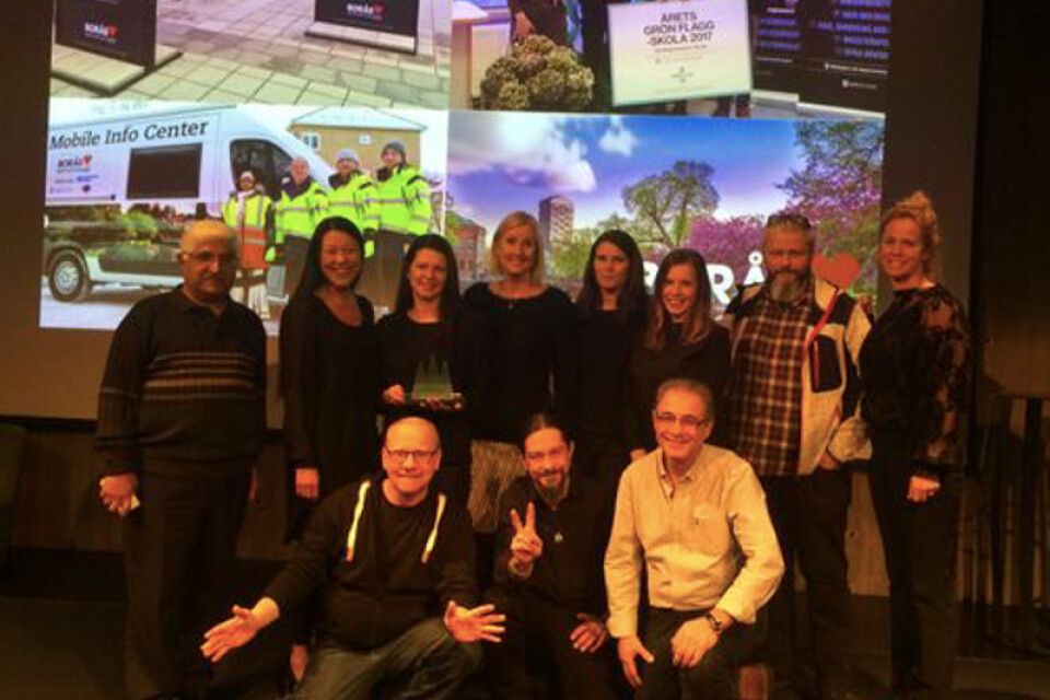 Representanter från Borås stad, som ännu ett år vunnit utmärkelsen som Årets Håll Sverige Rent-kommun.