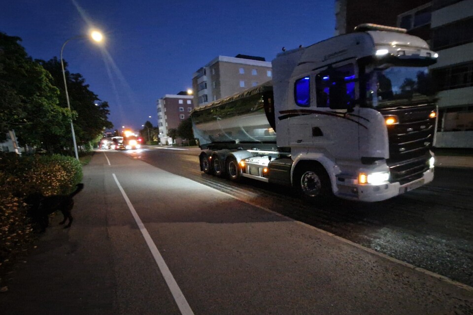I juni månad har det genomförts vägarbeten under nattetid i Växjö, bland annat här på Liedbergsgatan.