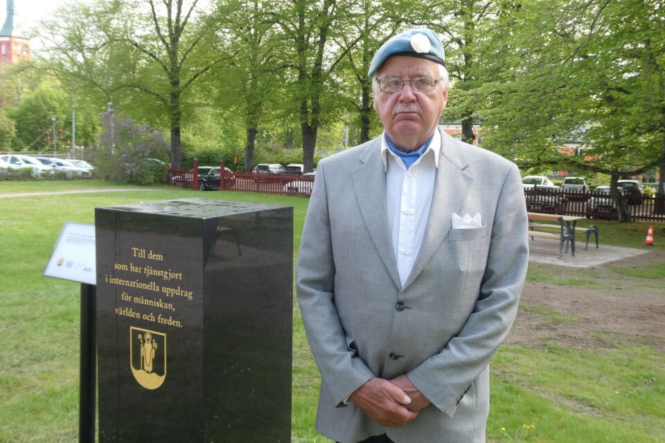 Karl-Gustav Kungberg i arrangörsföreningen FN/Utlandsveteranerna Kronoberg.