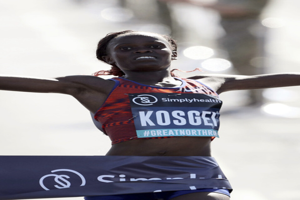 Brigid Kosgei satte nytt världsrekord i halvmaraton i Newcastle i september. Nu är kenyanskan även rekordhållare på dubbla distansen efter seger i Chicago Marathon. Arkivbild.