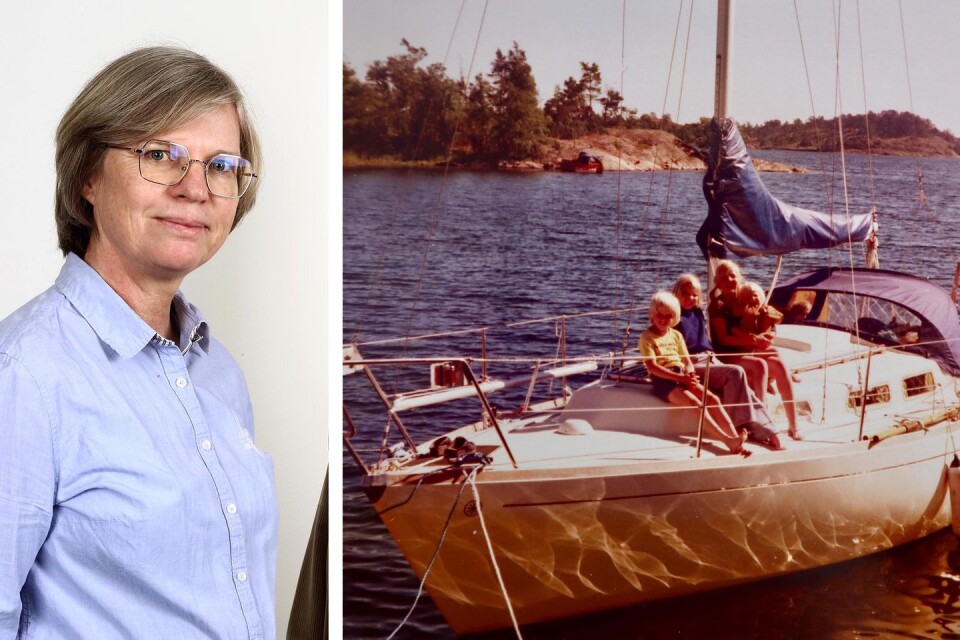 Östersjön har betytt mycket segling tillsammans med familjen för Sofia Hedman, här på en bild från barndomsåren på båten i Kalmarsund. Foto: Privat och Mats Holmertz