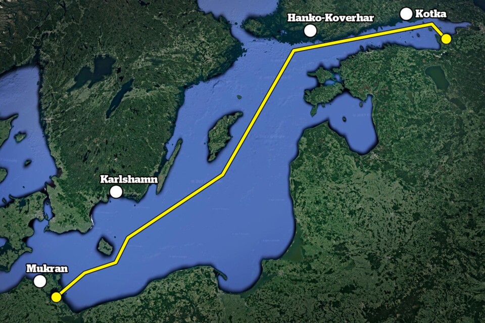 Gasledningarna i Nord Stream 2 går genom Östersjön.