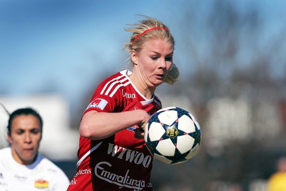 Emma Sjödahl har tagit sin sista löpning på Vittsjö Idrottspark. Nästa år spelar hon division ett-fotboll. Foto: Stefan Sandström