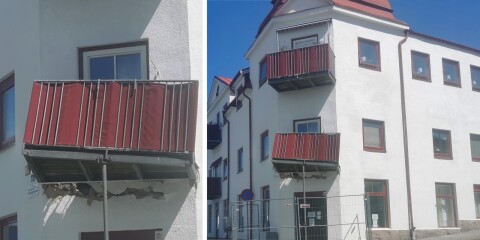 Nytt balkongras i Ulricehamn – lastbil slet loss