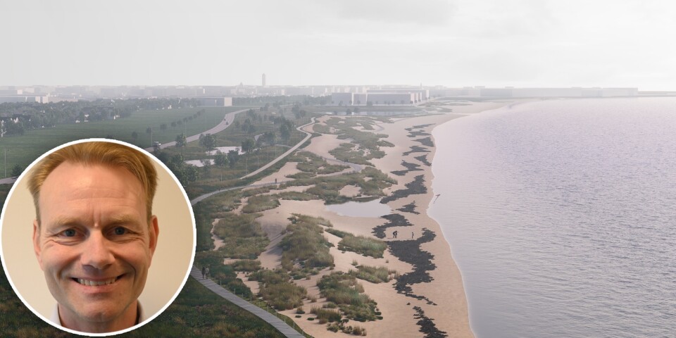 Olika kustskydd kommer att byggas upp på prov vid västra stranden som i framtiden ska omvandlas till stor sandstrand.