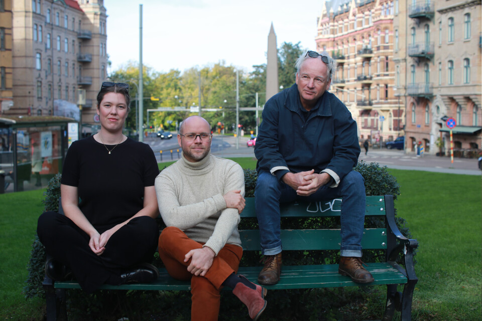 Från vänster: Eira Andersson, Sebastian Gagnér Jenneteg och Jurgen Wahlström på Wahlström & Steijner Arkitekter.