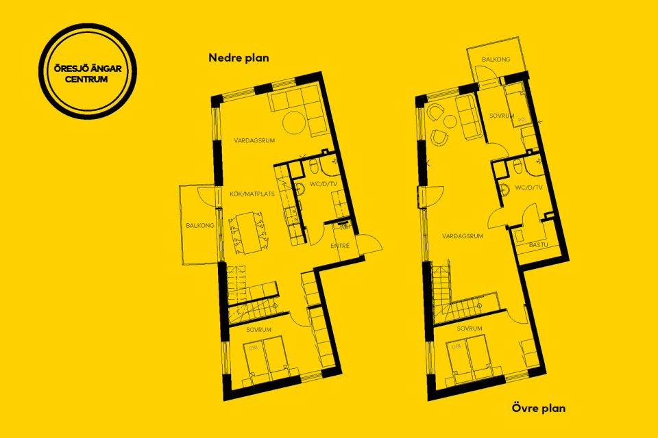 En av kvarterets etagelägenheter är en lyxig 5:a om 125 kvadrat med dubbla balkonger, sjöutsikt och egen bastu.