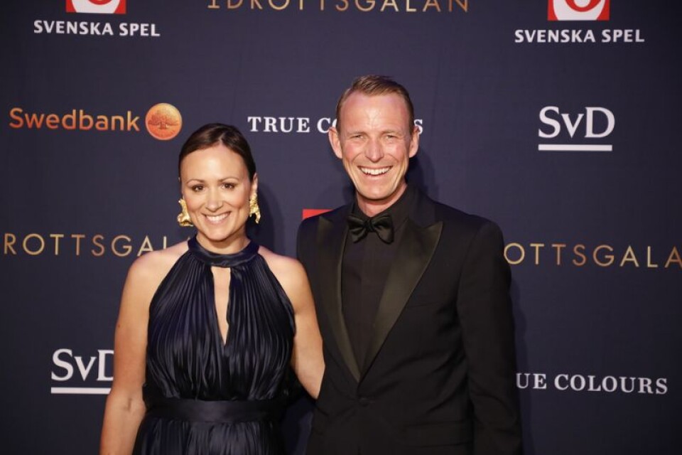 Lisen Bratt Fredricson och Peder Fredricson  anländer till Idrottsgalan 2018 i Globen på måndagen.