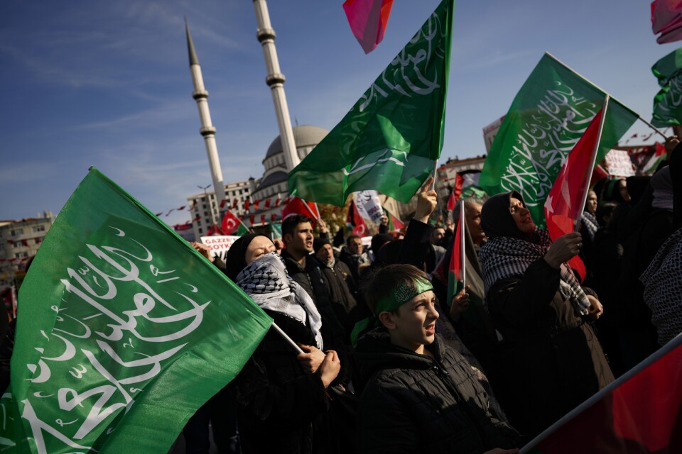 Offer eller förtryckare? Hamassympatisörer i Istanbul, januari 2024.