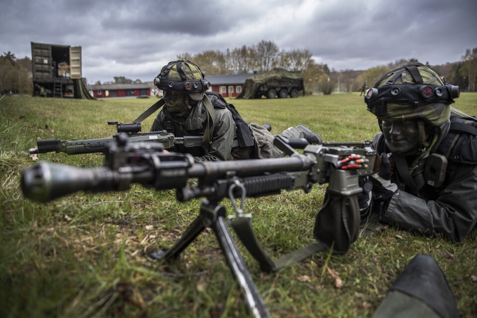 Militärövning på Ravlunda skjutfält, där amerikanska styrkor kommer att träna ihop med svenska och andra natoländers framöver.