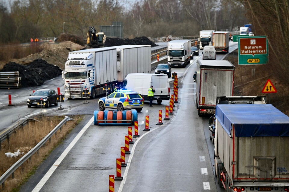 Olycka på E22 vid Kristianstad den sista januari i år.