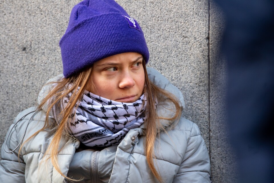 Greta Thunberg demonstrerade tillsammans med en gupp klimataktivister utanför Riksdagen i förra veckan. ”Sköt studier och arbete i stället” anser skribenten.