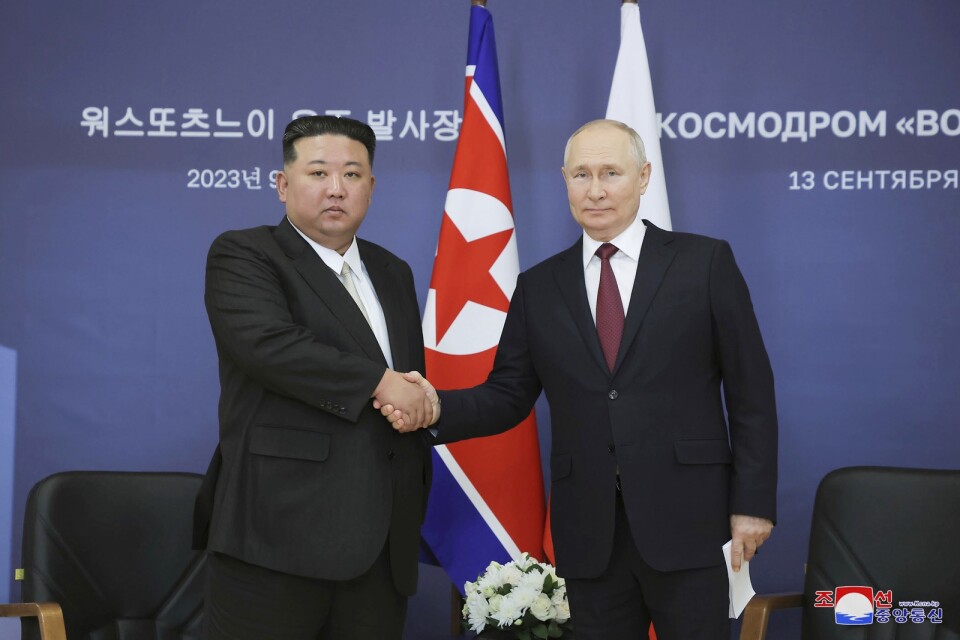 Kim Jong Un och Vladimir Putin, vid ett tidigare kärt möte.