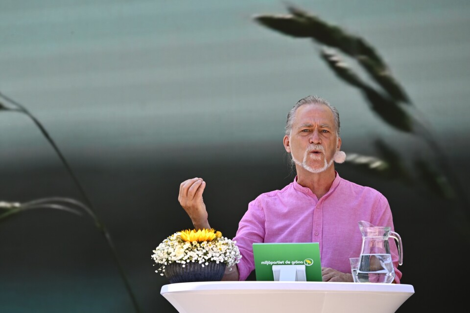 Miljöpartiets språkrör Daniel Helldén talade i Almedalen på torsdagen.