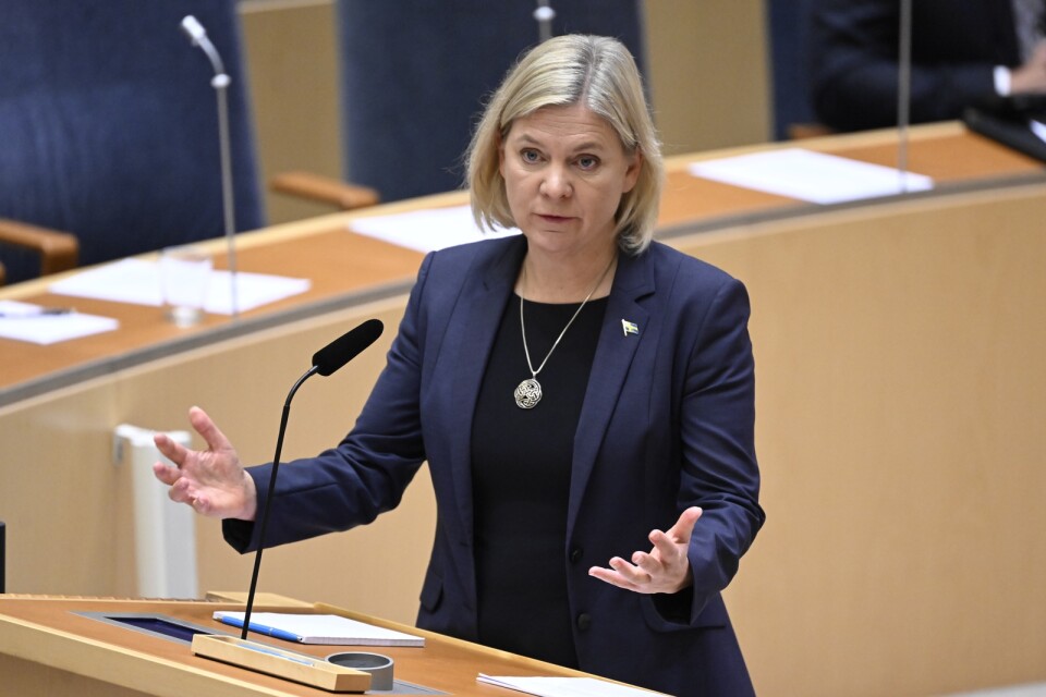 S-ledaren Magdalena Andersson gick inte till attack mot någon punkt i Tidöavtalet under partiledardebatten i riksdagen.