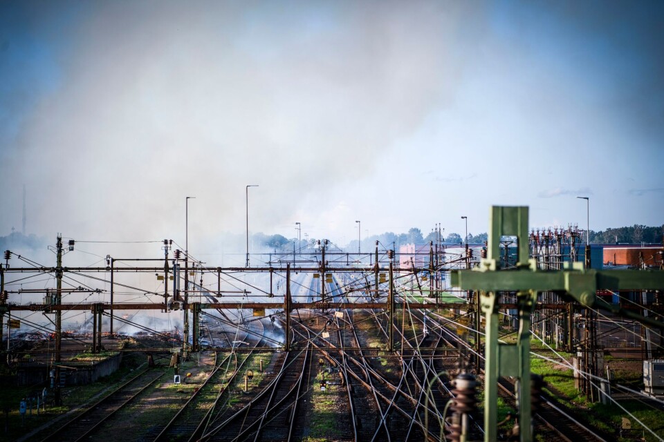 Brand i Hässleholm - tågtrafiken står still