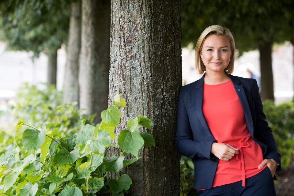 Kristdemokraternas partiledare Ebba Busch Thor intervjuas inför valet – ett val där KD slåss för sin plats i riksdagen.