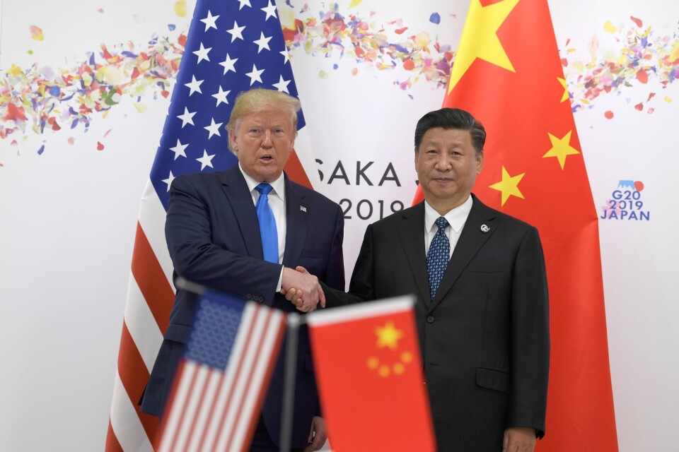 President Donald Trump shakes hands with Chinese President Xi Jinping during a meeting on the sidelines of the G-20 summit in Osaka, Japan, Saturday, June 29, 2019. (AP Photo/Susan Walsh)