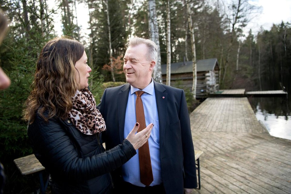 Sven-Erik Bucht i samspråk med Maria Sällström Foto: Gunnel Persson