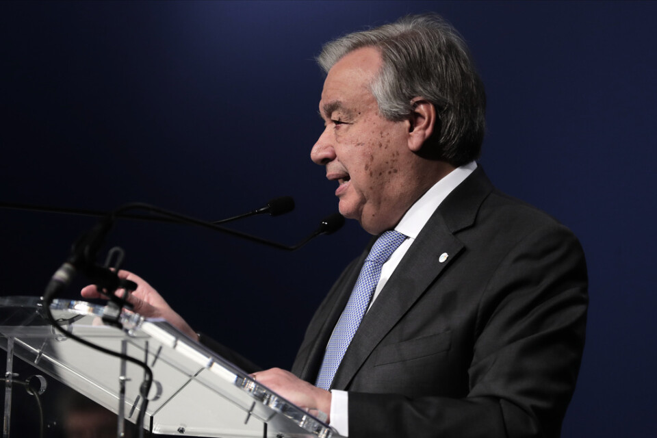 FN:s generalsekreterare António Guterres under klimatmötet COP25 i Madrid.