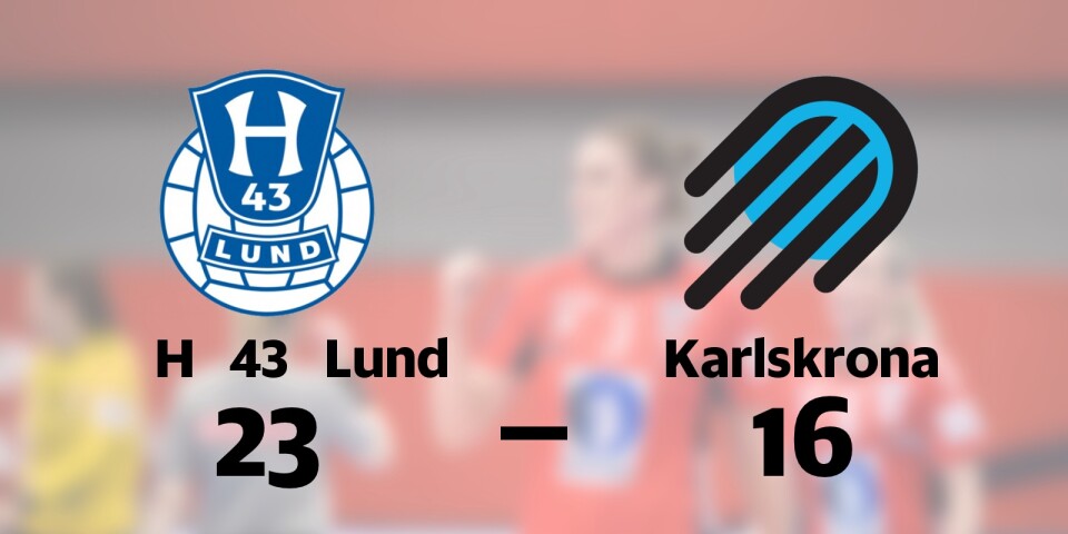 Tung förlust för Karlskrona i toppmatchen mot H 43 Lund