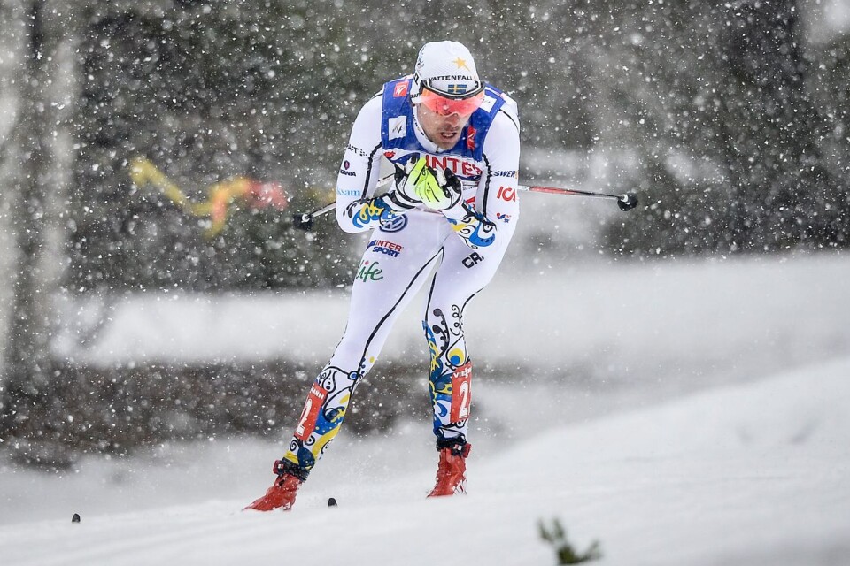 Johan Olsson i herrarnas femmil under skid-VM i Falun.