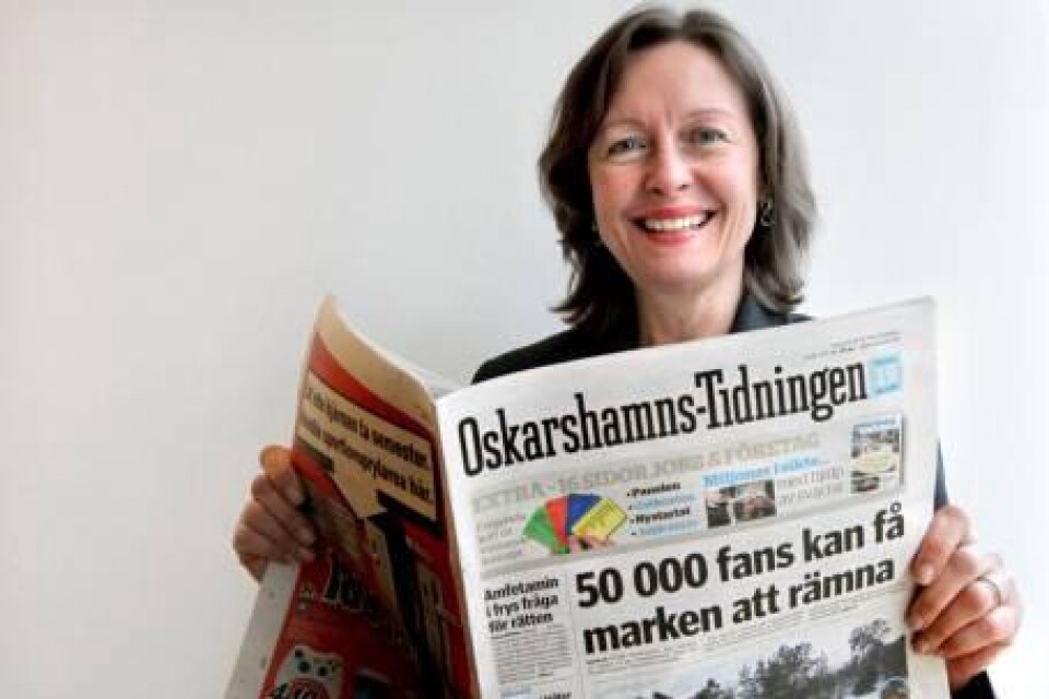 Oskarshamns-Tidningens läsare får i morgon möjligheten att träffa tidningschefen Gunilla Sax när OT har öppet hus. arkivfoto: Mats Holmertz