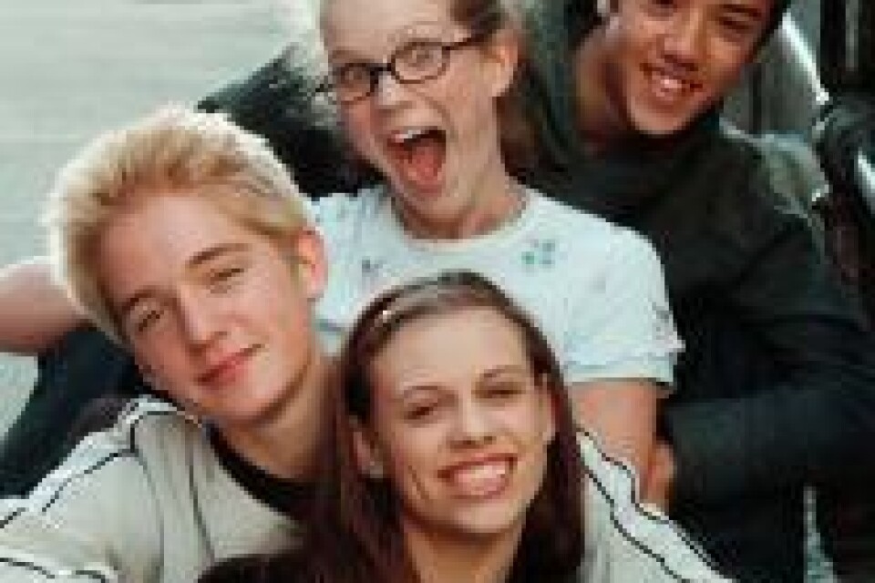 A Teens i början av karriären, 1999. Fr ovan: Amit Paul, Marie Serneholt, Dhani Lennevald och Sara Lumholdt. Foto: tobias röstlund, pressens bild