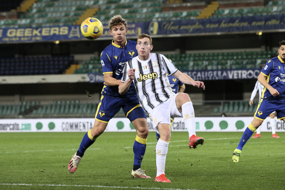 Dejan Kulusevski spelade hela matchen när hans Juventus spelade 1--1 mot Hellas Verona.