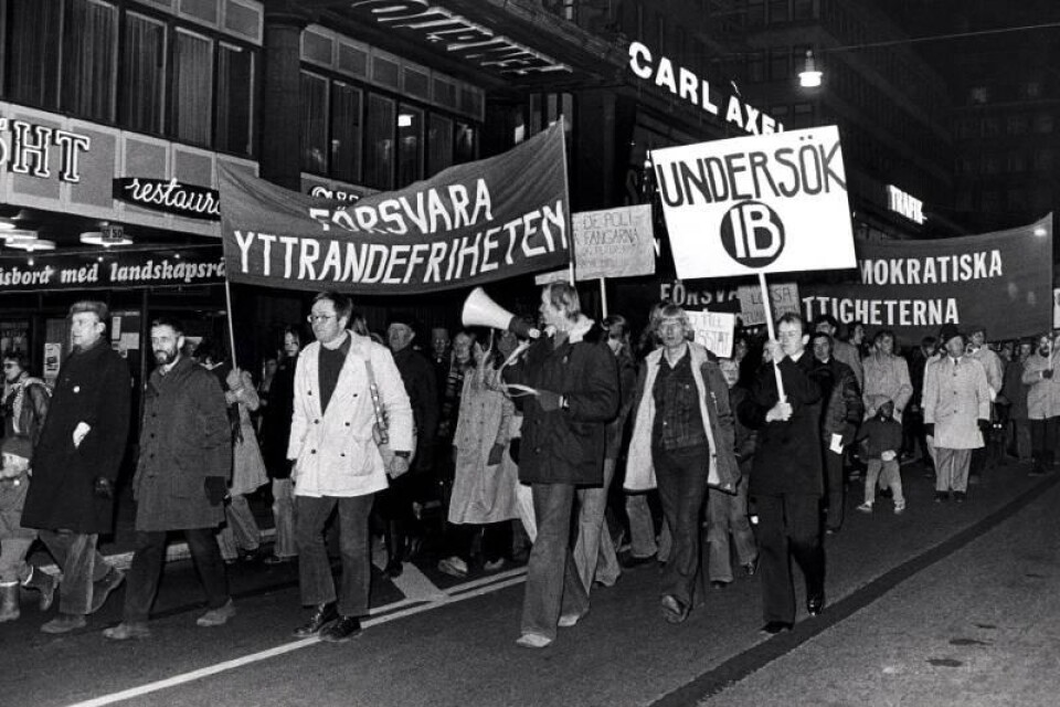 Demonstrationer 1973 mot IB.