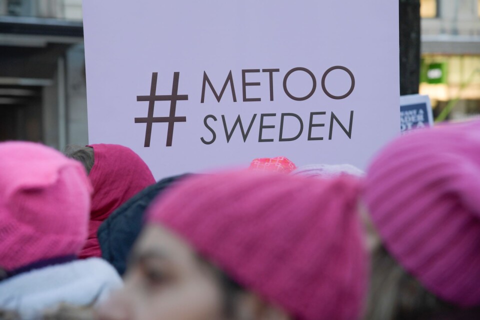 Manifestation i Stockholm för ett år sedan med anledning av MeToo.