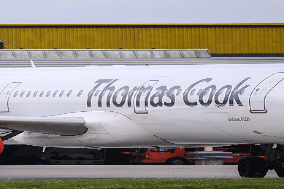 Thomas Cook Airlines meddelades sin konkurs den 23 september. Än så länge fortgår verksamheten i svenska Ving som ingår i koncernen och bolaget hoppas få en ny ägare inom kort. Arkivbild.
