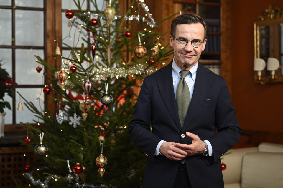 Ulf Kristersson (M) höll sitt första jultal som statsminister på Harpsund.