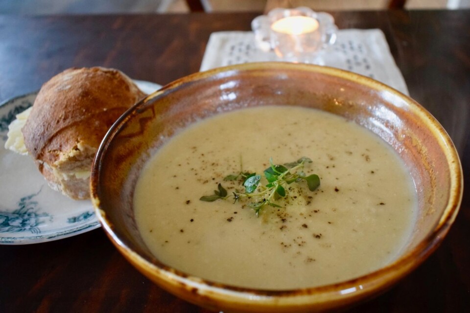 Autumn soup is easy to make, and tastes delicious. Includes celeriac, and is flavoured with thyme.