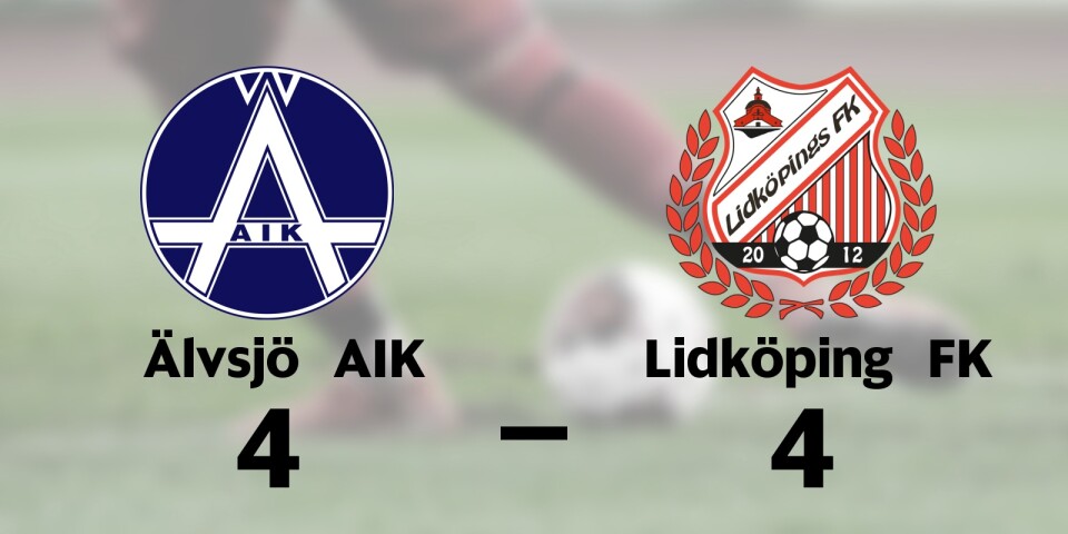 Älvsjö AIK spelade lika mot Lidköping FK