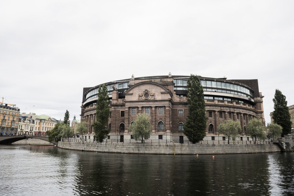 Riksdagen på Helgeandsholmen i Stockholm. Arkivbild