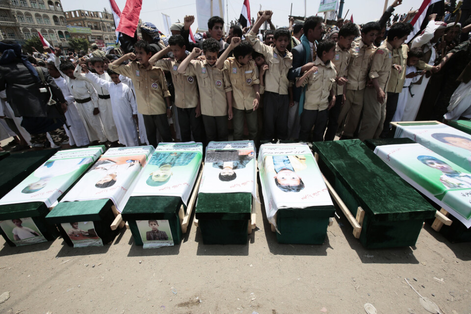 Den saudiskledda koalitionens flyganfall har skördat många civila offer. Arkivbild.