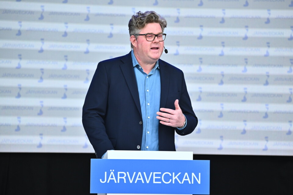 Justitieminister Gunnar Strömmer (M) talar på Järvaveckan under lördagen.
