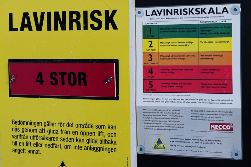 Risken för lavin är stor i de södra Jämtlandsfjällen efter det omfattande snöandet under måndagsnatten och tisdagen. Arkivbild.