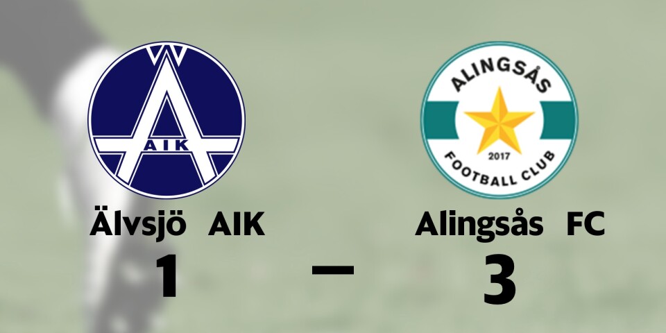 Tuff match slutade med seger för Alingsås FC mot Älvsjö AIK