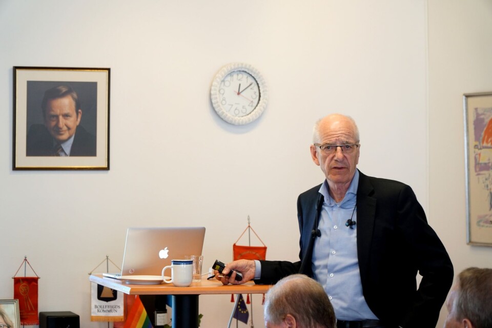 Europaparlamentarikern Olle Ludvigsson (S) höll en genomgång för sina partikamrater i Bollebygd inför EU-valet.