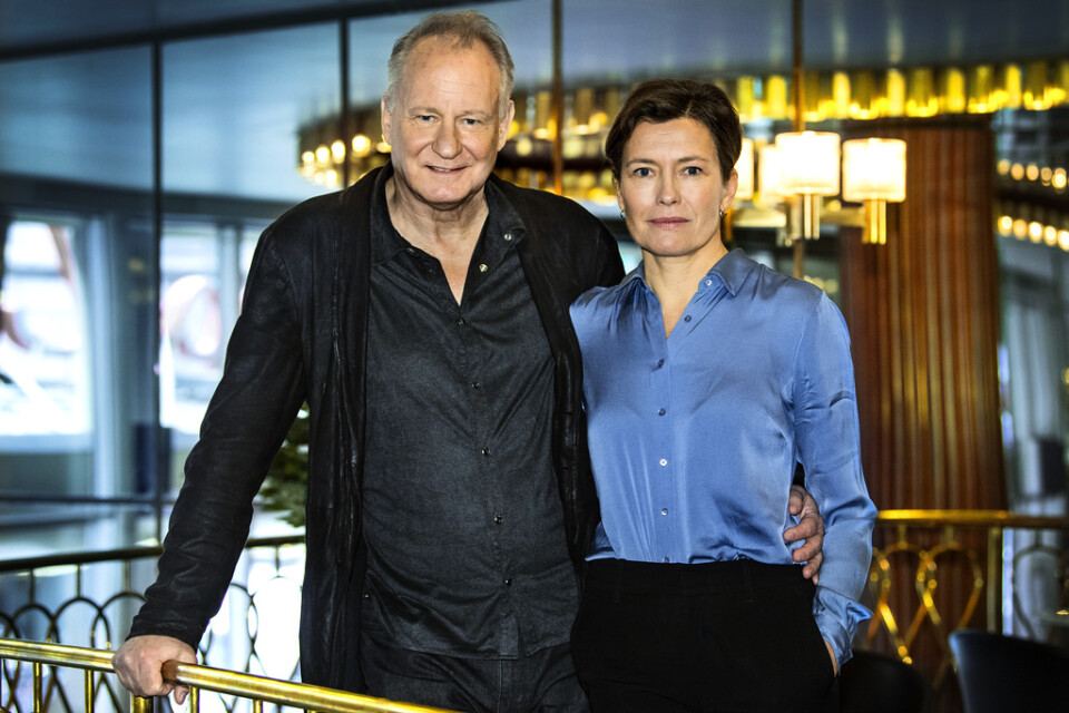 Skådespelaren Stellan Skarsgård och regissören och manusförfattaren Maria Sødahl är aktuella med filmen ”Leva på hoppet”.