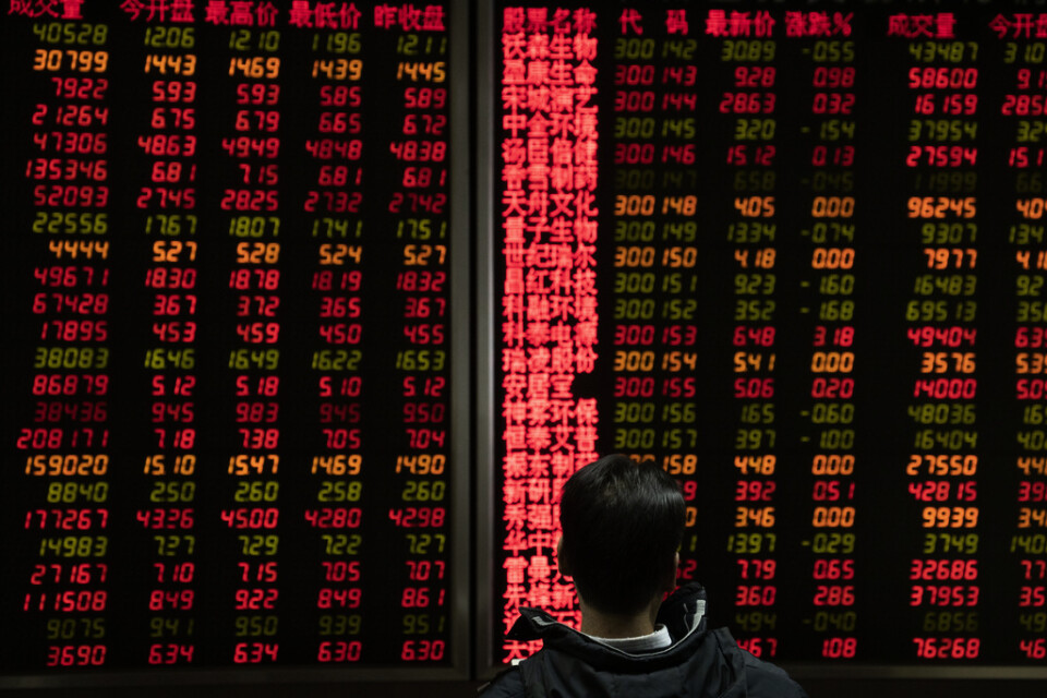 Hongkongbörsen sjunker. Arkivbild.