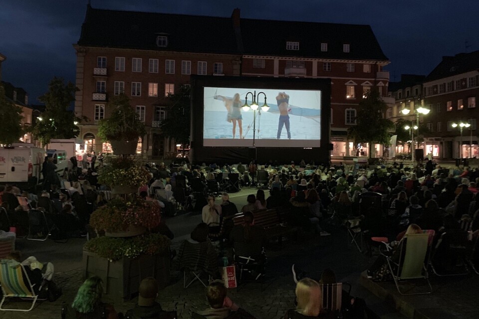 "Mamma Mia 2" var en av filmerna som visades på stortorgsbion i fjol. Foto: Johan Jönsson/Arkiv