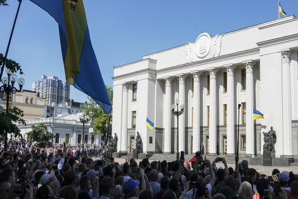 Den ukrainska parlamentsbyggnaden i Kiev. Arkivbild.